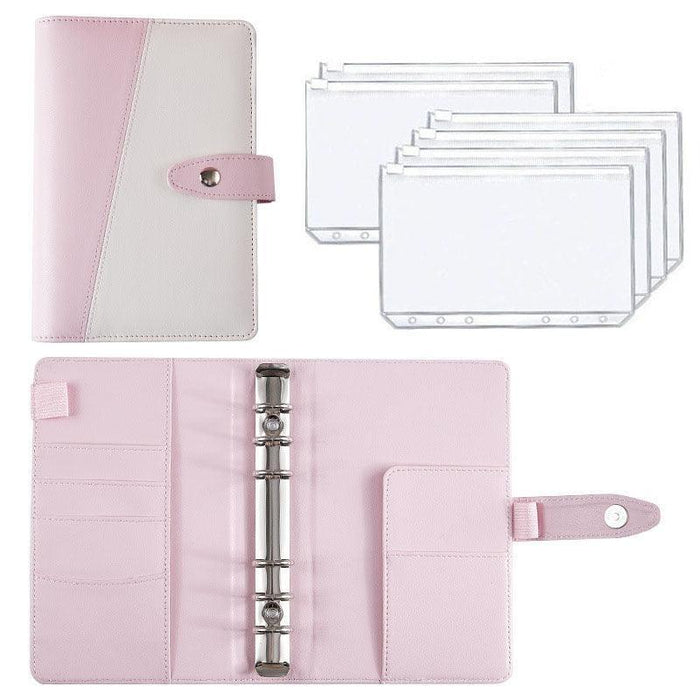 Efficient Organization A6 Vegan Leather Planner with Interchangeable Sheets and Zippered Pockets