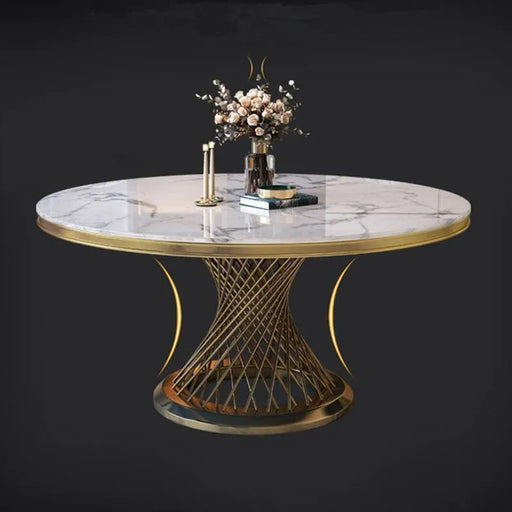 Fashion Nordic Styles Living Room Furniture Round Dinner Table Metal Cylinder Coffee Desk For Home Balcony Restaurant Decor Très Elite
