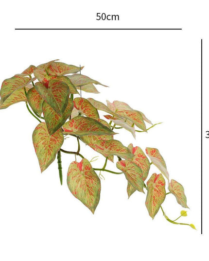 Realistic Green Turtle Leaf Faux Plant for Home and Garden Decoration