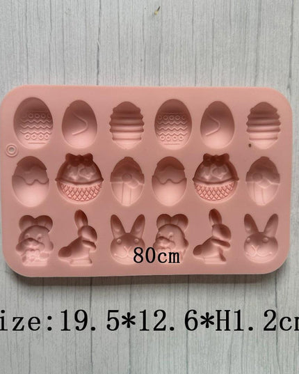 Easter Bunny 18-Cavity Silicone Mold Kit for Creative Treats and Crafts