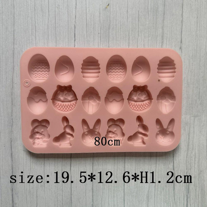 Easter Bunny 18-Cavity Silicone Mold Set for Creative Baking - Multipurpose DIY Kitchen Accessory