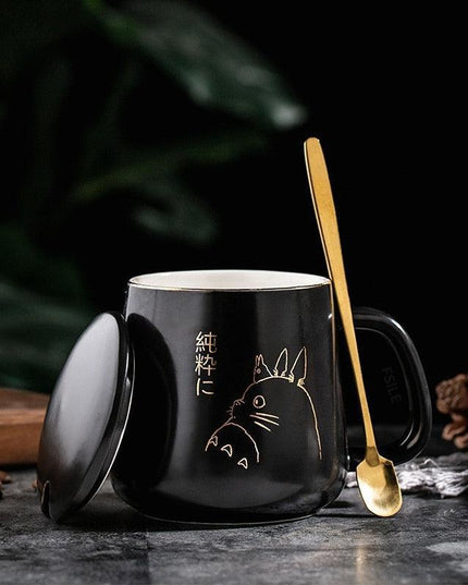 Elegant Golden Totoro Ceramic Mug Collection - 400ml Capacity