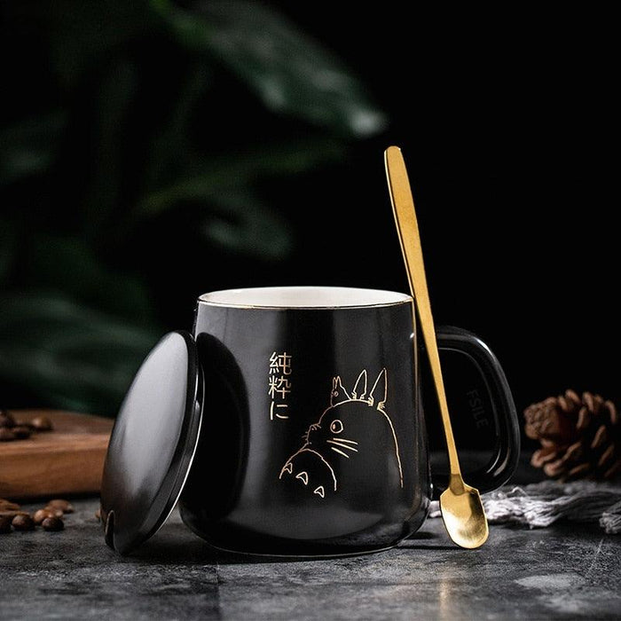 Golden Totoro Ceramic Coffee Mug Set - 400ml