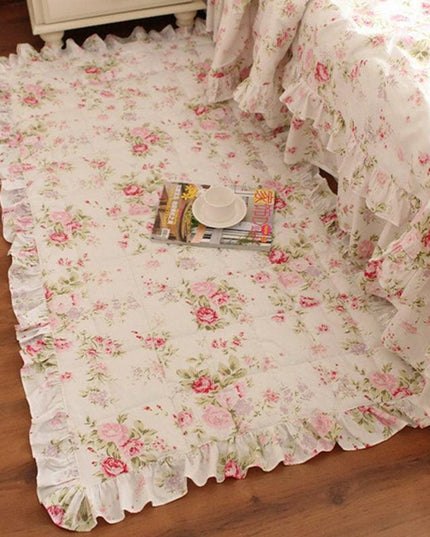 Floral Serenity Cotton Quilted Area Rug - Timeless Allure
