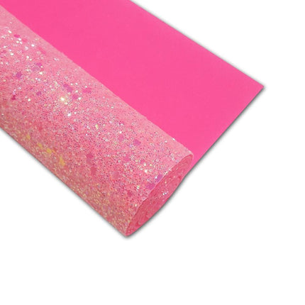 Sparkling Black and White Chunky Glitter Synthetic Leather Crafting Sheet for Creative DIYs