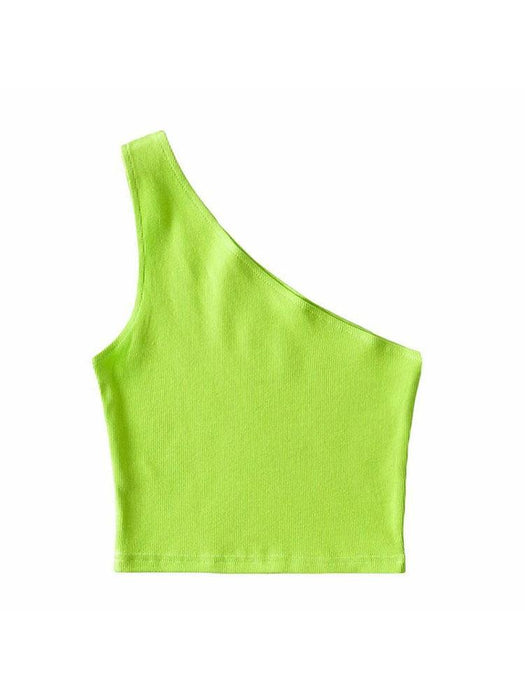 One-Shoulder Slim Fit Crop Top for Effortless Summer Style