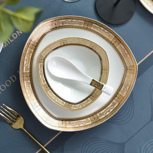 5.5/8.5 Inch Luxury Dinner Plate Ceramic Bone china Food Plates European Style Noodle Dish Salad Fruit Dishes Chinaware Plates-0-Très Elite-5.5 inch-Très Elite