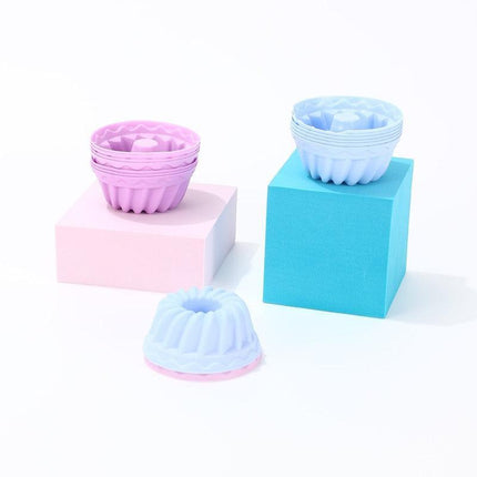 6-Pack Non-Stick Silicone Round Baking Molds for Cupcakes and Muffins