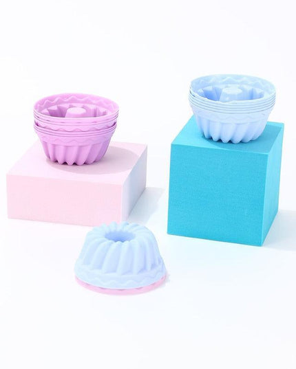 6-Pack Non-Stick Silicone Round Baking Molds for Cupcakes and Muffins