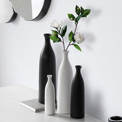 Elegant Tall Black Ceramic Vase - Available in Multiple Sizes for Stunning Decor