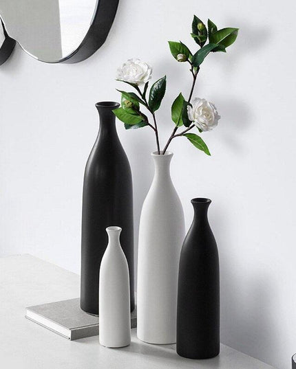 Elegant Tall Black Ceramic Vase - Available in Multiple Sizes for Stunning Decor