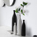 Exquisite Black Ceramic Vase with Sleek Tall Neck and Flexible Size Options