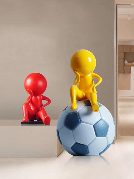 Abstract Football Character Statues Sculpture