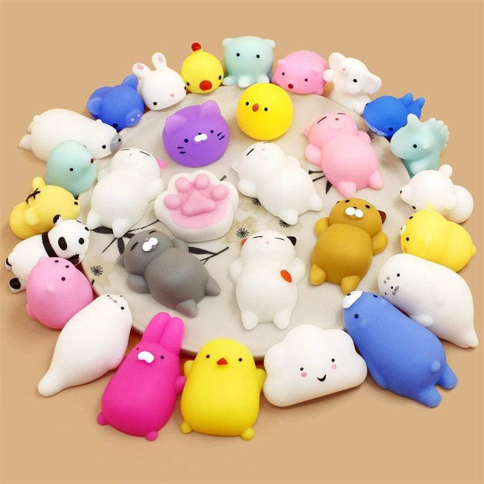 Kawaii Mochi Animal Squishies - Soft Stress Relief Toys for Kids