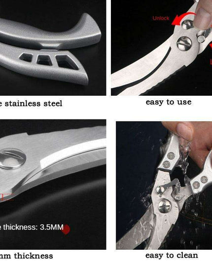 Versatile Precision Kitchen Scissors - Effortlessly Cut Through Meat, Bones, and Vegetables