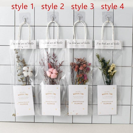 Elegant Dried Floral Arrangement in Trendy Tote Bag