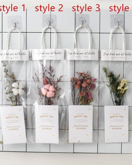 Elegant Dried Floral Arrangement in Trendy Tote Bag