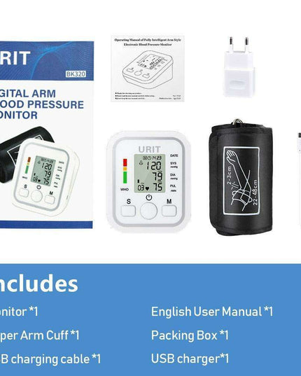 Dual User Digital Blood Pressure Monitor with One-Touch Operation and Memory Storage
