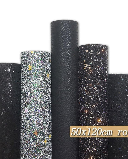 Sparkling Black Faux Leather Crafting Roll: Unleash Your Artistic Potential