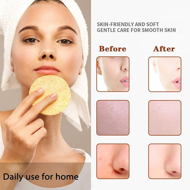 Luxurious Natural Cellulose Compressed Sponge Sheets - 100 Pack for Spa-Like Skincare