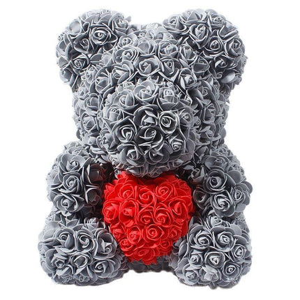 Elegant Teddy Rose Bear with Artificial Blooms - Perfect Gift for Cherished Moments