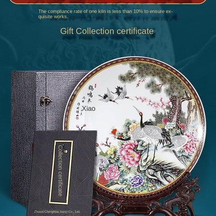 Elegant Heming Chunxiao Design: Luxurious Ceramic Wall Plate for Sophisticated Home Decor