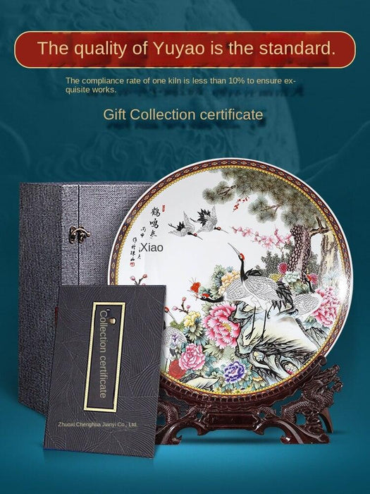 Asian Ceramic Hanging Dish Decoration Plate for Elegant Home Decor