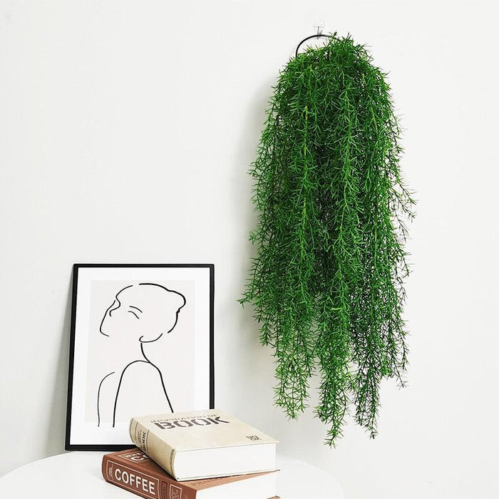 Green Oasis Artificial Water Plant Wall Hanging - Lifelike Eco-Friendly Decor for a Maintenance-Free Green Oasis