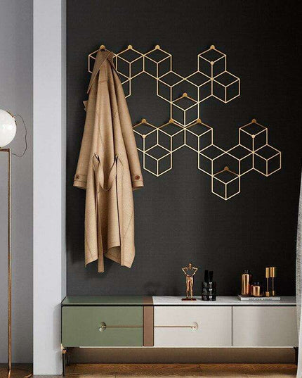 Elegant Wrought Iron Entryway Organizer - Chic Storage for Hats and Apparel