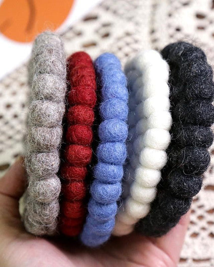 Elegant Round Wool Felt Coasters - Stylish Surface Protection Set