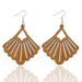 Artisan-Made Geometric Wood Dangle Earrings - Afro-Boho Ethnic Style Jewelry