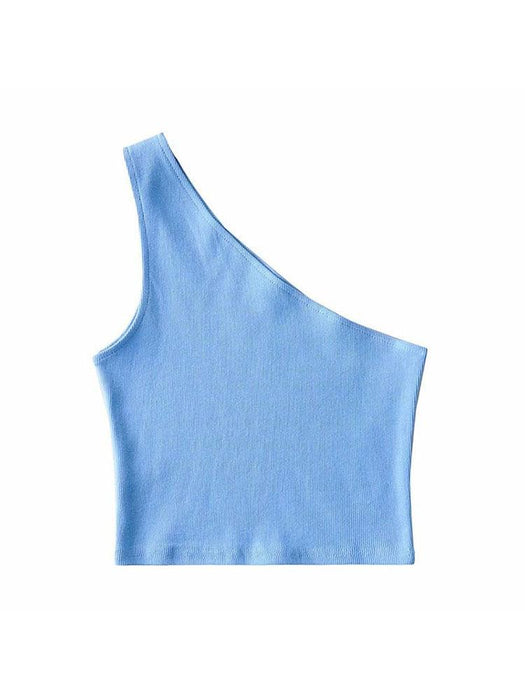 Chic One-Shoulder Summer Crop Top for Effortless Elegance