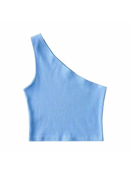 One-Shoulder Slim Fit Crop Top for Effortless Summer Style