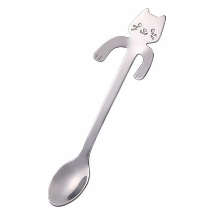 Whimsical Cat-Inspired Stainless Steel Spoon Set in Stylish Tones