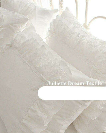 Luxurious European-Style White Satin Lace Pillowcase Set - Infuse Your Bedroom with Elegance