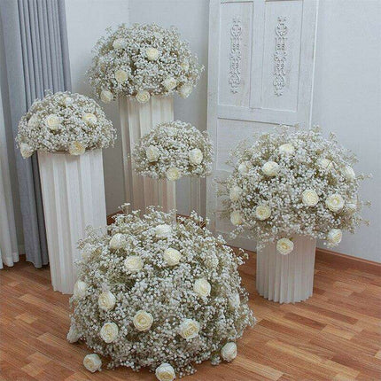 Milky White Silk Baby's Breath Floral Arrangement for Elegant Decor