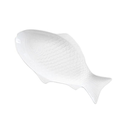 Elegant Fish-Shaped White Ceramic Dining Plate for Sophisticated Entertaining