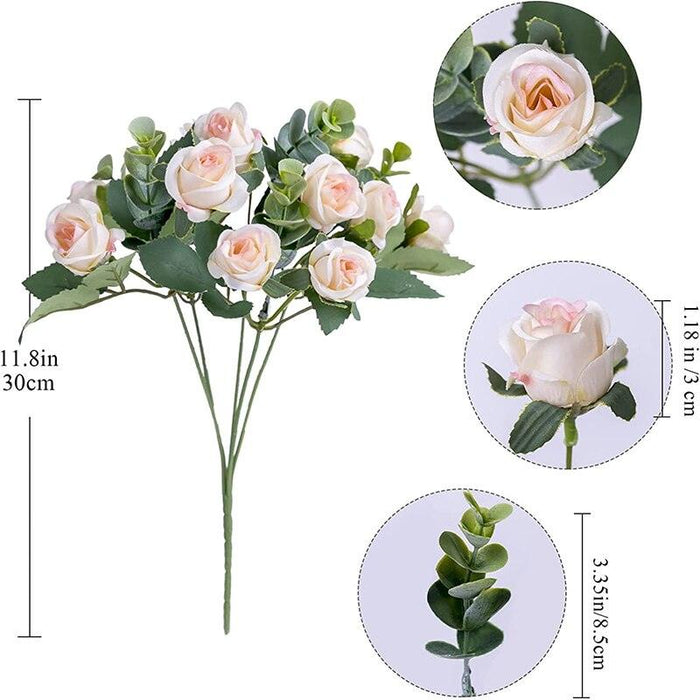 Eucalyptus Rose Silk Floral Arrangement for a Touch of Elegance