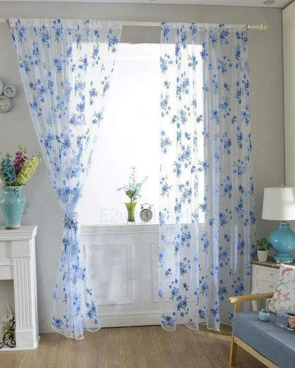Elegant Floral Sheer Window Curtain for Kids' Spaces - Stylish Privacy Solution