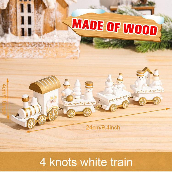 Joyful Christmas Train Decor - Festive Wooden/Plastic Ornament