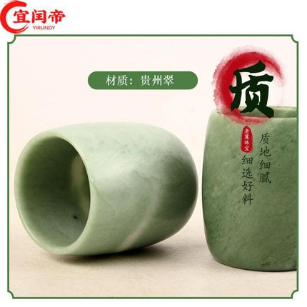 Handcrafted Elegance: Chinese Green Jade Tea Cup Set for an Elevated Brewing Experience