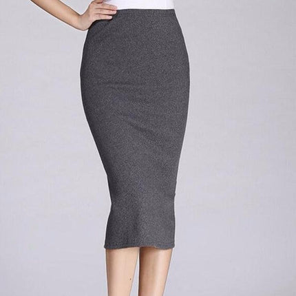 Elegant Wool Rib Knit Midi Skirt for Winter Chic