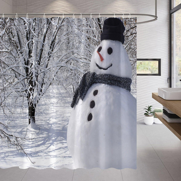 Joyful Christmas Shower Curtain Set for Festive Bathroom Decor