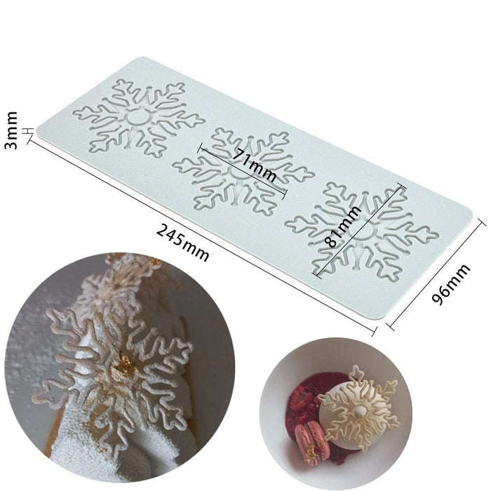 Snowflake Lace 3D Silicone Mold Set for Professional Cake Decorating - Enhance Your Baking Skills and Craft Intricate Designs