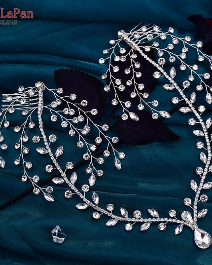 Elegant Silver Water Drop Rhinestone Bridal Headpiece