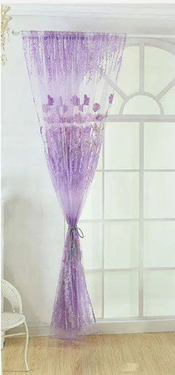 Elegant Floral Sheer Window Curtain for Kids' Spaces - Stylish Privacy Solution