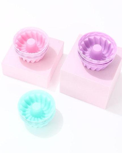 6-Pack Non-Stick Silicone Round Baking Molds for Cupcakes and Muffins