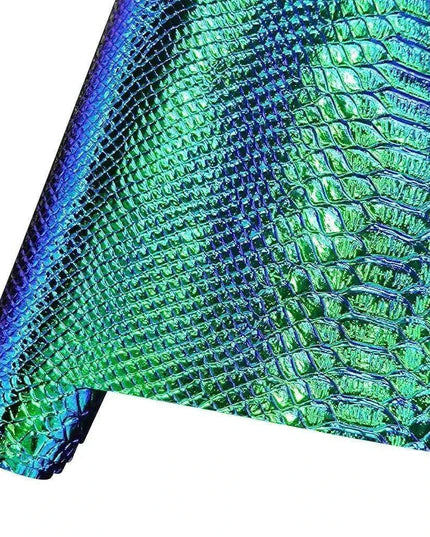 Iridescent Holographic Snakeskin PU Leather Craft Roll for Creative DIY Adventures