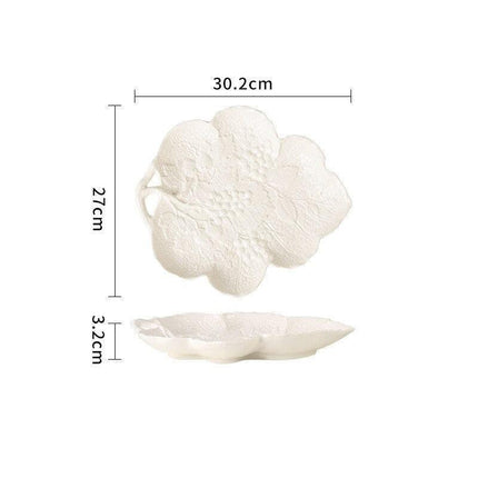 Artisan Crafted Grape Vine Ceramic Dinner Plate for Elegant Dining