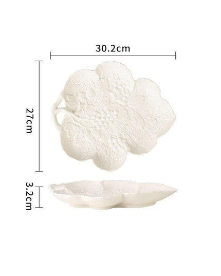 Artisan Crafted Grape Vine Ceramic Dinner Plate for Elegant Dining